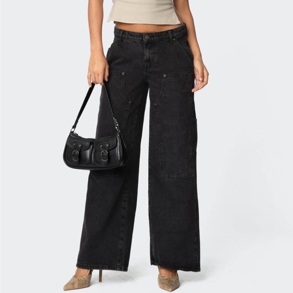 Edikted Black Carpenter Jeans
